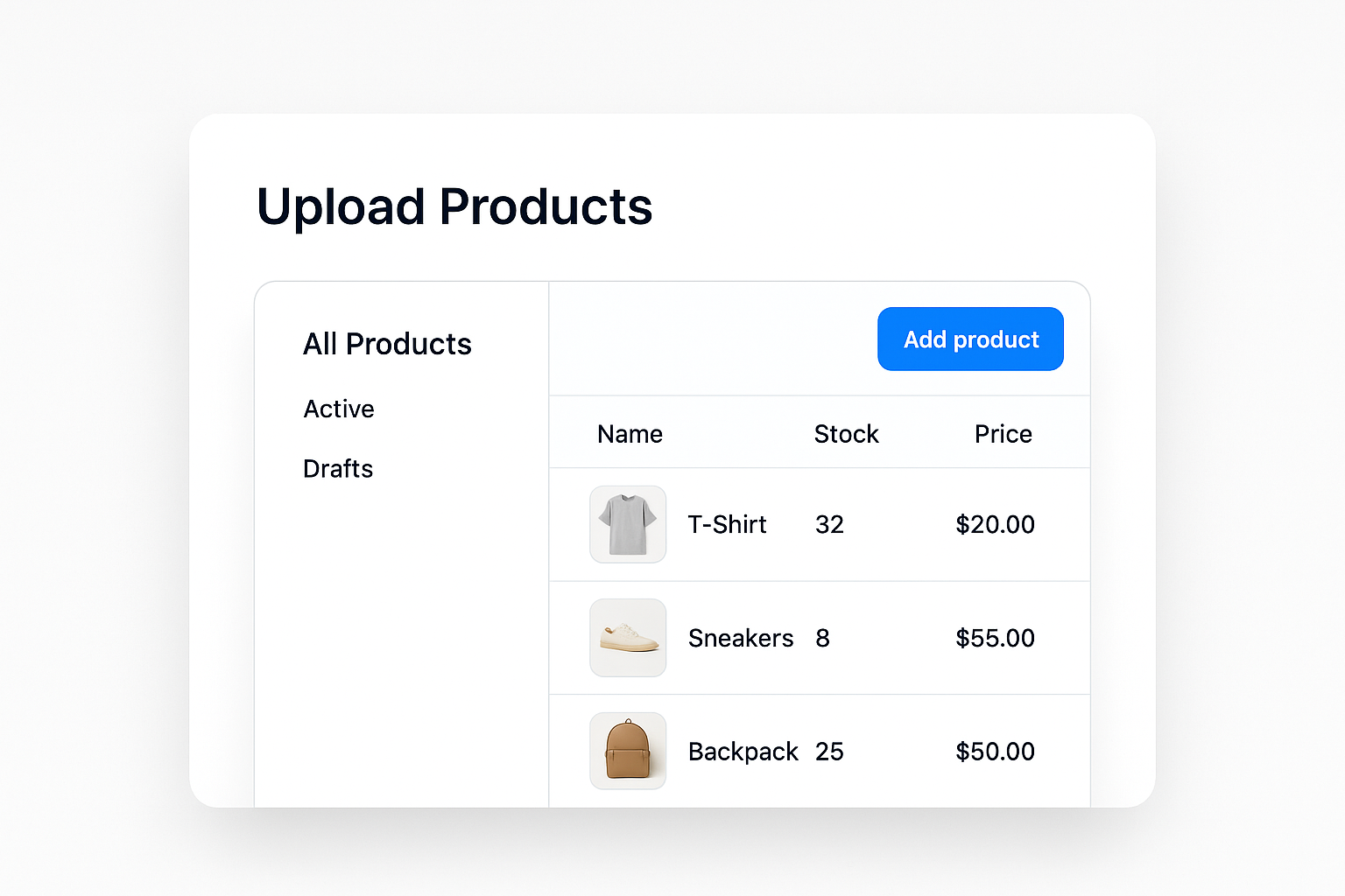 Upload Products